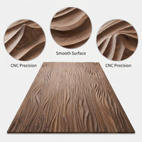 Panneau mural en MDF à texture ondulée 3D, gravé avec précision par CNC, en bois naturel, pour la décoration intérieure de la maison, vente en gros