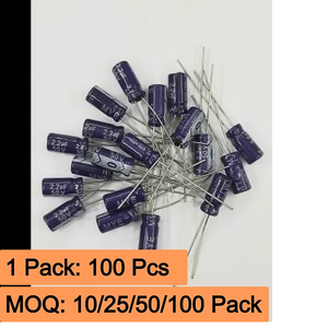 Condensador electrolítico con terminales de aluminio, condensador polarizado de alto voltaje para proyectos de bricolaje de electrónica de PCB, larga vida útil - Product Image 2