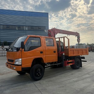 Camion grue JMC à double cabine, grue montée sur camion de 4 tonnes à flèche droite, camion grue léger avec plateau de chargement, LHD/RHD en option - Product Image 6