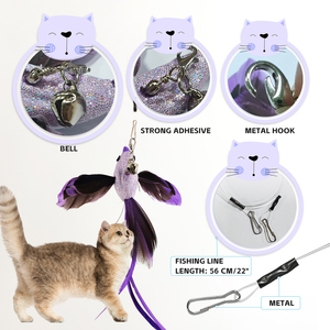 Nouvelle peluche personnalisée oiseau volant chat jouet accessoires chat Teaser Wond jouets pendentif ensemble 4 Types chat jouet plume - Product Image 3
