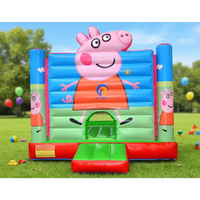 Maison de saut gonflable à rebond lunaire de qualité à louer Château gonflable Pep pa rose 13x13 Château gonflable à rebond pour enfants