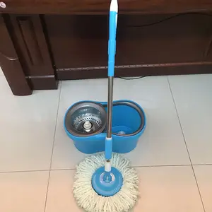 Household Floor Cleaning Items Plastic Mop Bucket With Wheels & Wringer Set,Spin Mop With Big Wheels And Stainless Steel Wringer