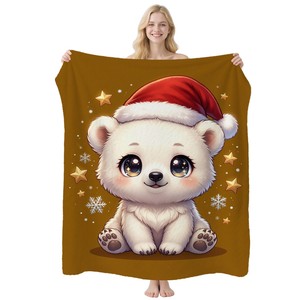 Couverture en flanelle à motifs de chats de dessin animé mignons, couverture de sieste légère et résistante à la décoloration pour les voyages et le camping, impression personnalisée OEM ODM Y - Product Image 6