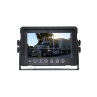 Layar Terpisah 7 Inci Input Video 2CH AHD 1024*600 Monitor Tahan Air Quad Dasbor Parkir Gaya Kaca Depan
