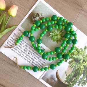 Ferme pépinière Boho tenture murale décor bois perle guirlande sans glands pour la décoration de la chambre - Product Image 2