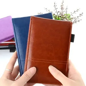 Pemegang notepad saku Mini setelan kulit PU sampul notebook kecil untuk bisnis hotel restoran notepad portabel