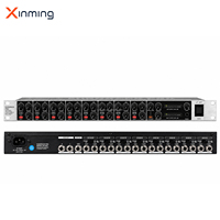 RX1602 Mixeur de ligne 16 canaux pour montage en rack, rack 19 pouces, 1U, enregistrement et monitoring multipistes, canaux à faible bruit et à faible impédance de surtension