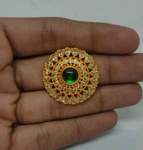 Luxury Round <b>Green</b> Crystal <b>Ring</b> Gold Plated Double Halo Teardrop Cubic Zirconia Statement Ethnic Fashion Wholesale Jewelry <b>Ring</b> - Product Image 4