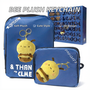 Llavero de Peluche con Forma de Abeja de Dibujos Animados QX, Animal de Peluche Suave con Relieve para Decoración de Habitación Infantil, Regalos de Cumpleaños, Baby Shower o Fiestas - Product Image 3