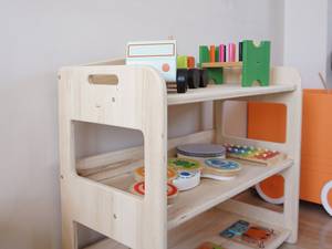 Estantería de madera de estilo nórdico Montessori para niños, estantería de <span class=keywords><strong>3</strong></span> estantes con almacenamiento de juguetes, muebles de biblioteca escolar - Product Image 4