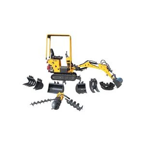 1 ton Mini/ small / compact / tiny crawler wheeled loader excavator for farm & garden work