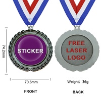 Medallas Deportivas de Metal Fundido a Presión al por Mayor, en Blanco, con Diseño Personalizado en 2D/3D y Aleación de Zinc