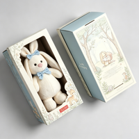 Boîte en carton pliable personnalisée avec fenêtre pour cadeaux de poupées, grand emballage, boîte à jouets pour enfants