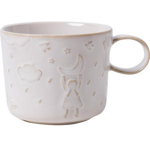 Household Ceramic Mug Coffee Cup Rice Bowl Western <b>Plate</b> Spaghetti <b>Plate</b> Embossed Girl Tableware - Product Image 1