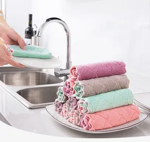 Water Absorbent Dishcloth dishtowels Thickened Microfiber kitchen towels Kitchen Accessories Tools Towel Cleaning Cloth M0457