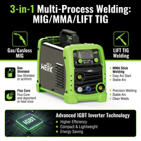 Soudeuse à l'arc Portable 5IN1 Igbt multifonctionnelle MIG/MAG/Flux/MMA/TIG en alliage d'acier au carbone fonte 220v DC Machine de soudage à l'arc