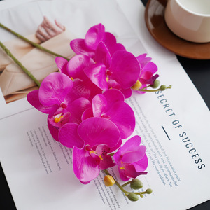 Bouquet de fleurs artificielles d'orchidées Phalaenopsis, livraison directe d'usine, pour mariage, décoration de la maison, fleurs artificielles réutilisables - Product Image 4