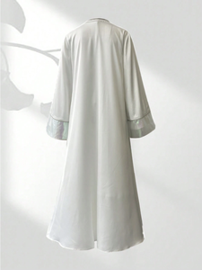 Conjunto de Abaya y Hiyab Blanco Brillante, Estilo Dubai, Moda Musulmana 2026, Personalizable, Elegante, Fluido, Maxi, Moda Islámica Modesta - Product Image 5