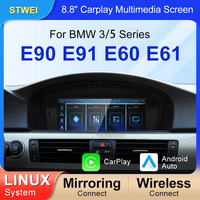 Système Linux STWEI 8,8 pouces, CarPlay sans fil, navigation automobile Android, vidéo, musique, BMW Série 3 E90 E91, Série 5 E60 E61