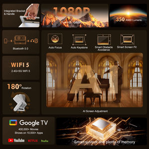 Vidéoprojecteur compact Home <span class=keywords><strong>Cinema</strong></span> Full HD 1080P natif avec mise au point automatique pour les petites pièces, compatible <span class=keywords><strong>YouTube</strong></span> et Netflix - Product Image 3