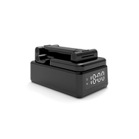 Soporte para teléfono móvil plegable multifunción 4 en 1, altavoz Bluetooth con reloj despertador, carga inalámbrica de 15W