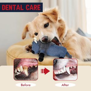 <strong>Indestructible</strong> Denim American Bison <strong>Dog</strong> Plush <strong>Toys</strong> Crinkle <strong>Squeaky</strong> Pet Squeak <strong>Toys</strong> For Aggressive Chewers - Product Image 3