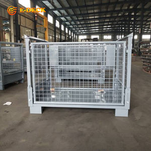 <span class=keywords><strong>Cage</strong></span> en acier galvanisée empilable résistante de palette de stockage de logistique - Product Image 1