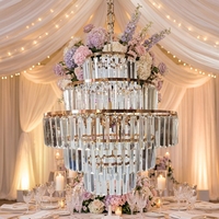 Magnifiques lustres en cristal de mariage en couches de cristal pour centres de table