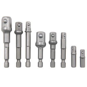 Hex Shank To Square Adapter Rod 1/2 1/4 3/8 Socket Head Extension Bar Tool Drill Adapter Set 8Pc Carbon Steel - Product Image 4