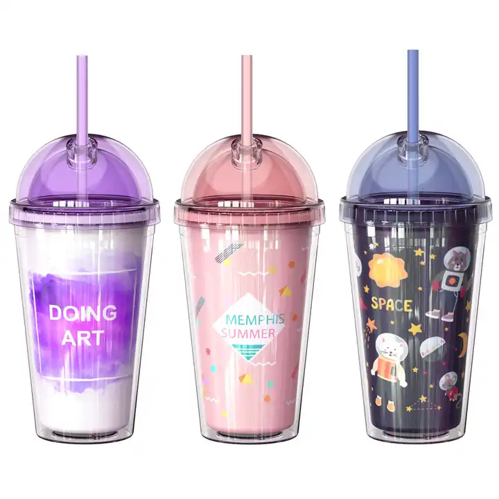 travel tumbler mug with straw kids