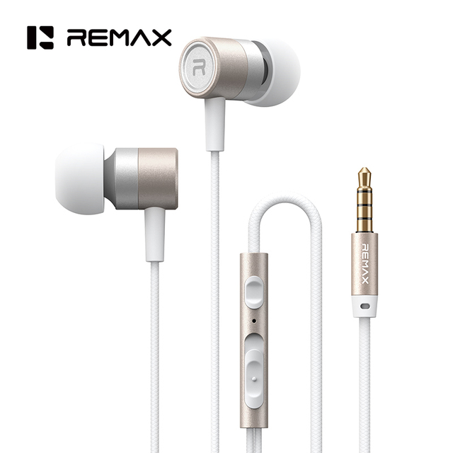 REMAX RM-02 Wired Earbuds 3.5 mm Jack Wired Earphones In-Ear Headphones with Microphone HiFi Corded Earphones for Laptops Phone