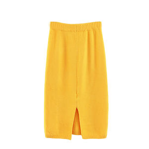 Happy Hut Jupe midi tricotée pour femme, taille haute élastique, coupe ajustée, noire N6795 - Product Image 4