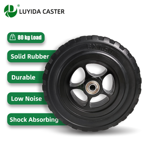 Roue pivotante en caoutchouc massif PP de 6 pouces, durable, avec bande de roulement <span class=keywords><strong>diamant</strong></span>ée antidérapante, pour chariot de manutention et logistique, roulement 608 - Product Image 1
