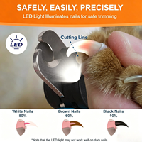 Coupe-ongles pour animaux de compagnie personnalisé OEM avec lumière LED, capteur de sécurité rapide, protection anti-coupure, lame ultra-affûtée pour chats et chiens aux ongles épais