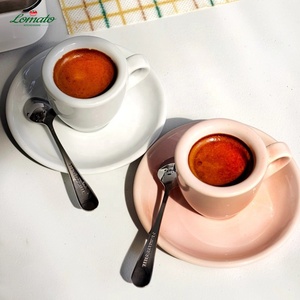 Ensemble <span class=keywords><strong>de</strong></span> tasses à <span class=keywords><strong>café</strong></span> en céramique <span class=keywords><strong>de</strong></span> style italien avec soucoupes, vente en gros, logo personnalisé, ensemble <span class=keywords><strong>de</strong></span> tasses à expresso en grès épais - Product Image 3