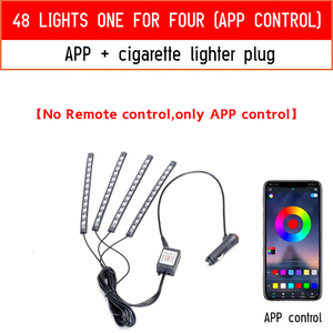 Luz LED RGB para <span class=keywords><strong>Debajo</strong></span> <span class=keywords><strong>del</strong></span> Asiento <span class=keywords><strong>del</strong></span> Coche, Lámpara de Ambiente Interior con 48 LED y Aplicación para Tira de <span class=keywords><strong>Luces</strong></span> Decorativas Interiores - Product Image 6