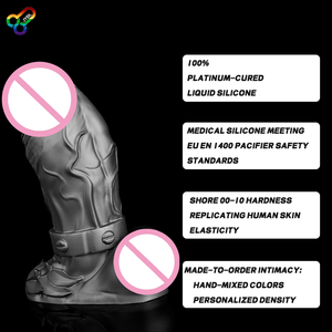 Extra großer Dildo mit langen, realistischen Merkmalen Weiches, flexibles Design Sexspielzeug für Erwachsene von guter Qualität aus flüssigem Silikon - Product Image 1