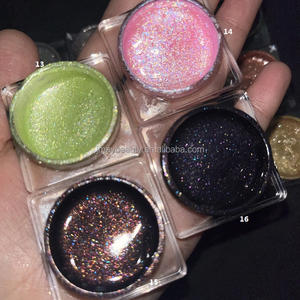 Son derece pigmentli peri elmas sıvı Duochrome gümüş parıltılar bronzlaştırıcı aydınlatmak jöle jel holografik göz farı özel etiket - Product Image 3