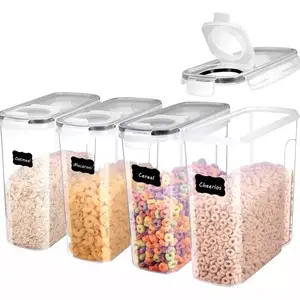 3 pcs套装4l气密聚丙烯塑料容器食品储存透明谷物干粮