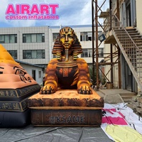 Décoration de fête sur le thème égyptien : ballon gonflable en forme de Sphinx et de pyramide avec éclairage LED