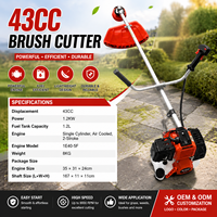 Débroussailleuse à essence 43CC 1.2KW, moteur 2 temps, coupe-herbe robuste, machine à couper l'herbe, outil de jardin, fournisseur OEM ODM