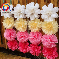 Vente en gros de boules de fleurs en papier de soie à suspendre pour Thanksgiving Diwali Saint Valentin Ramadan