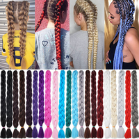 Extensions de cheveux synthétiques tressées de 165g, texture Yaki, pour tresses au crochet, extensions naturelles en boîte pour femmes noires - Vente en gros