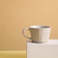 도매 12oz 매트 화이트 디자인 인쇄 얼룩덜룩 한 소박한 빈티지 세라믹 커피 머그잔