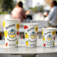 Gobelets à glace en papier biodégradable à paroi simple, écologiques, recyclables, de qualité alimentaire, avec logo personnalisé, pour boissons froides