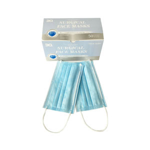 <span class=keywords><strong>Masque</strong></span> <span class=keywords><strong>chirurgical</strong></span> jetable bleu pour adulte, 3 couches, avec attaches auriculaires, conforme à la norme ASTM F2100 Niveau 3, 17,5 x 9,5 cm, vente en gros usine - Product Image 1