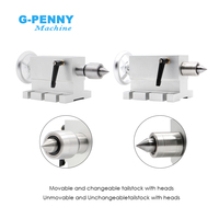 Kit d'axe de rotation/axe A pour machine de fraisage CNC G-Penny 4ème axe avec moteur pas à pas Nema23 3/4 mâchoires 80/100mm et contre-pointe