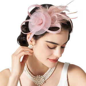 قبعات فاتن للنساء شاي من Kentucky Derby للزفاف بنسيج شبكي من الزهور - Product Image 2