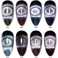 Nouveauté - Échantillon Gratuit - Gel UV Magnétique pour Ongles Effet Œil de Chat Cristal Hema Free 12 Couleurs - Pour Salon de Manucure et DIY