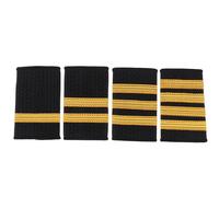 Épaulettes uniformes de pilote professionnel Badges d'épaule à rayures dorées